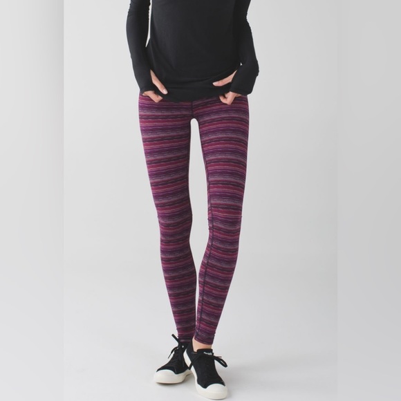 Lululemon Wunder Under Pant III Space Dye Twist Regal Plum Alarming size 6 - Picture 2 of 9